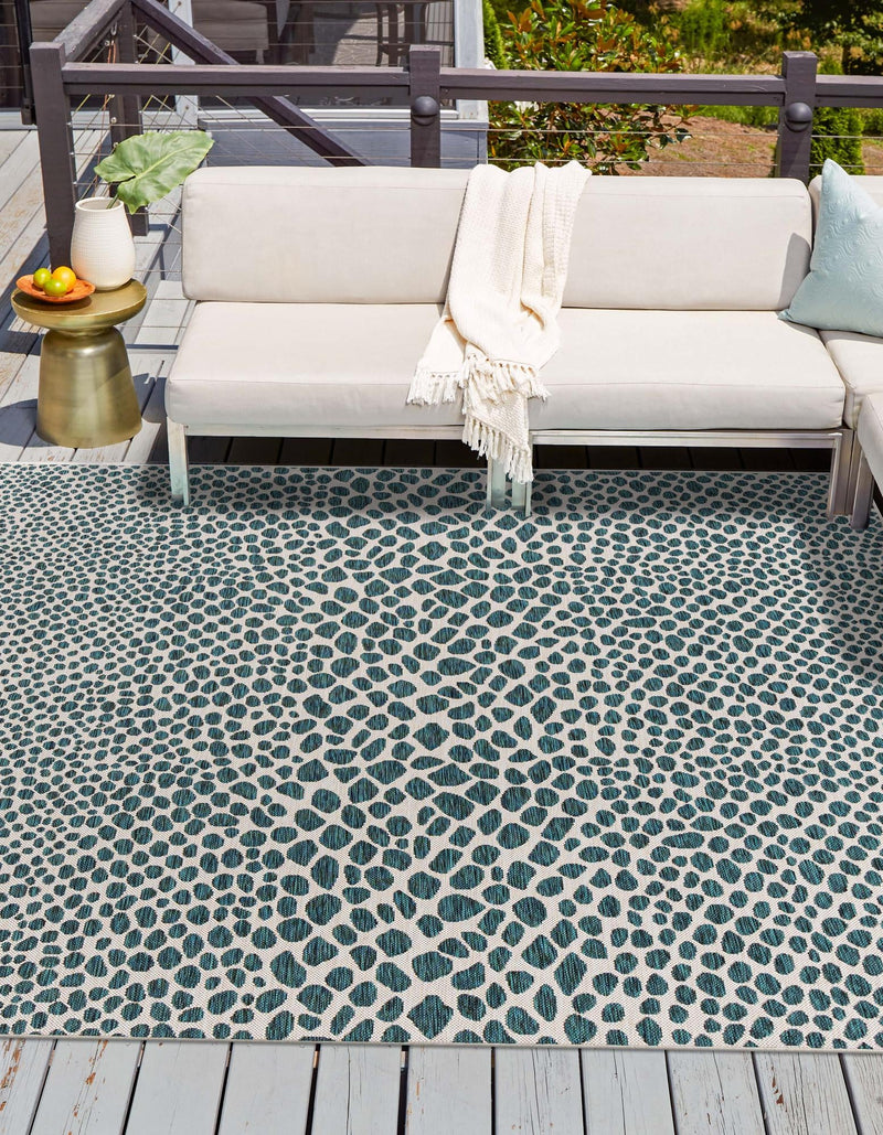 Urban Oasis Rugs Collection Area Rug -  Terrace (Teal) Square Teal  lifestyle 0
