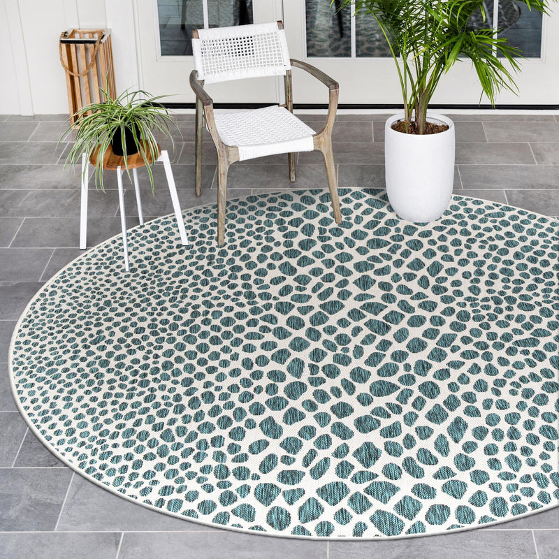 Urban Oasis Rugs Collection Area Rug -  Terrace (Teal) Round Teal  lifestyle 0
