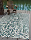 Urban Oasis Rugs Collection Area Rug -  Terrace (Teal) Rectangle Teal  lifestyle 0