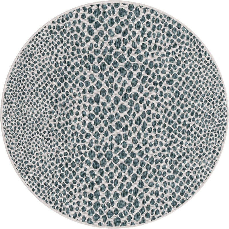Urban Oasis Rugs Collection Area Rug -  Terrace (Teal) Round Teal  lifestyle 45