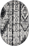 Cascade Range Collection Area Rug - Hood (Black and White) Oval Black and White Main
