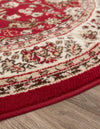 Isfahan Elegance Collection Area Rug - Naghsh-e Jahan (Burgundy) Round Burgundy  lifestyle 34