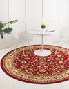Isfahan Elegance Collection Area Rug - Naghsh-e Jahan (Burgundy) Round Burgundy  lifestyle 70
