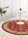 Isfahan Elegance Collection Area Rug - Naghsh-e Jahan (Burgundy) Round Burgundy  lifestyle 71