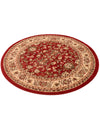 Isfahan Elegance Collection Area Rug - Naghsh-e Jahan (Burgundy) Round Burgundy  lifestyle 80