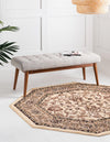 Isfahan Elegance Collection Area Rug - Naghsh-e Jahan (Ivory) Octagon Ivory  lifestyle 33