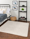 Solid Shag Seaside Collection Area Rug - Azure Cove (Ivory) Square Ivory  lifestyle 26