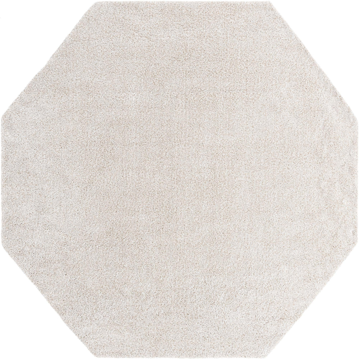 Solid Shag Seaside Collection Area Rug - Azure Cove (Ivory) Octagon Ivory  lifestyle 23