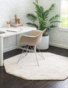 Solid Shag Seaside Collection Area Rug - Azure Cove (Ivory) Octagon Ivory  lifestyle 33