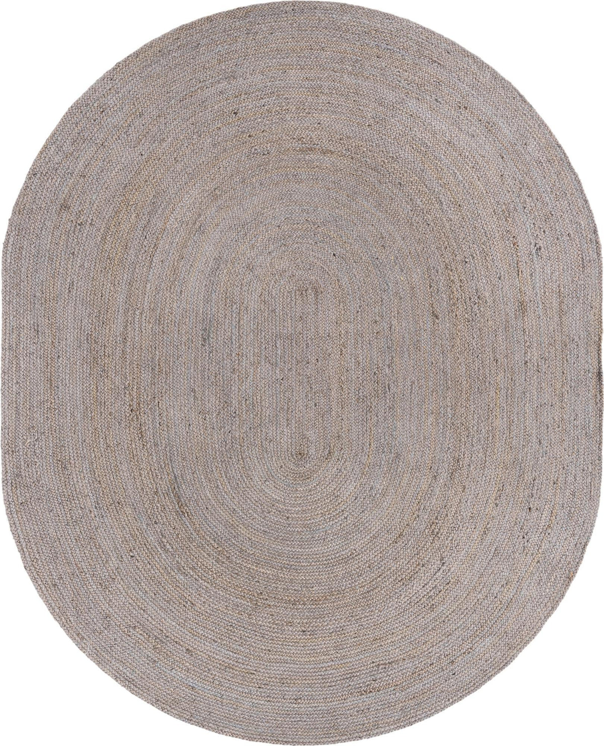 Woven Seaside Jute Collection Area Rug - Savannah (Gray) Oval Gray  lifestyle 24