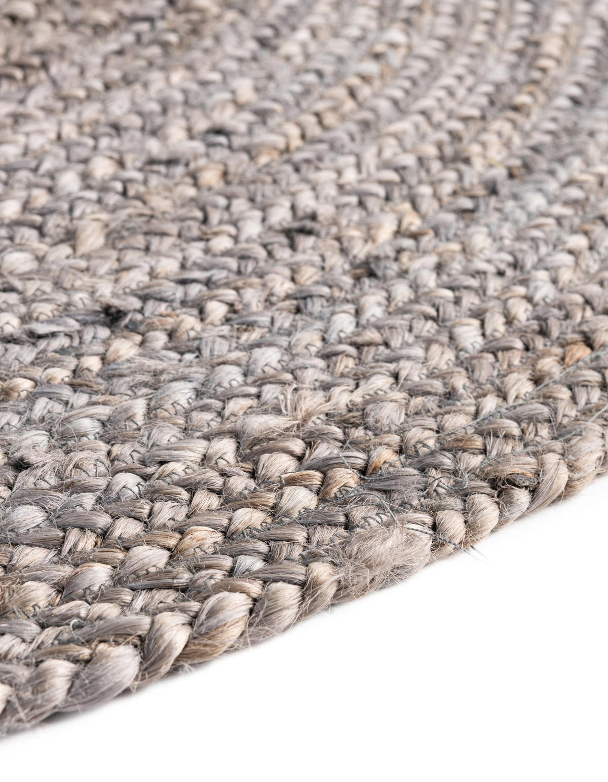 Woven Seaside Jute Collection Area Rug - Savannah (Gray) Oval Gray  lifestyle 82