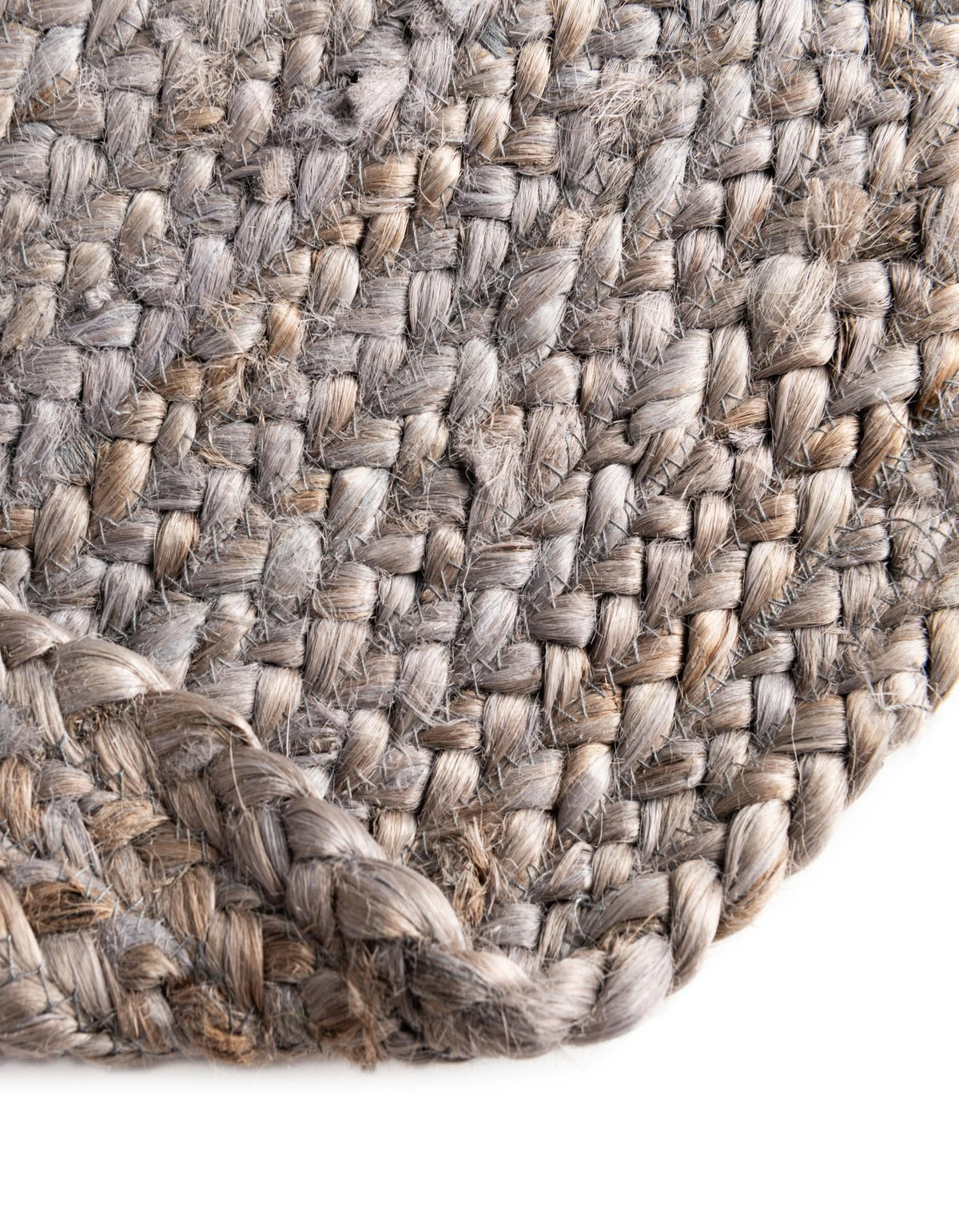 Woven Seaside Jute Collection Area Rug - Savannah (Gray) Oval Gray  lifestyle 91