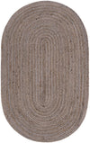 Woven Seaside Jute Collection Area Rug - Savannah (Gray) Oval Gray  lifestyle 38