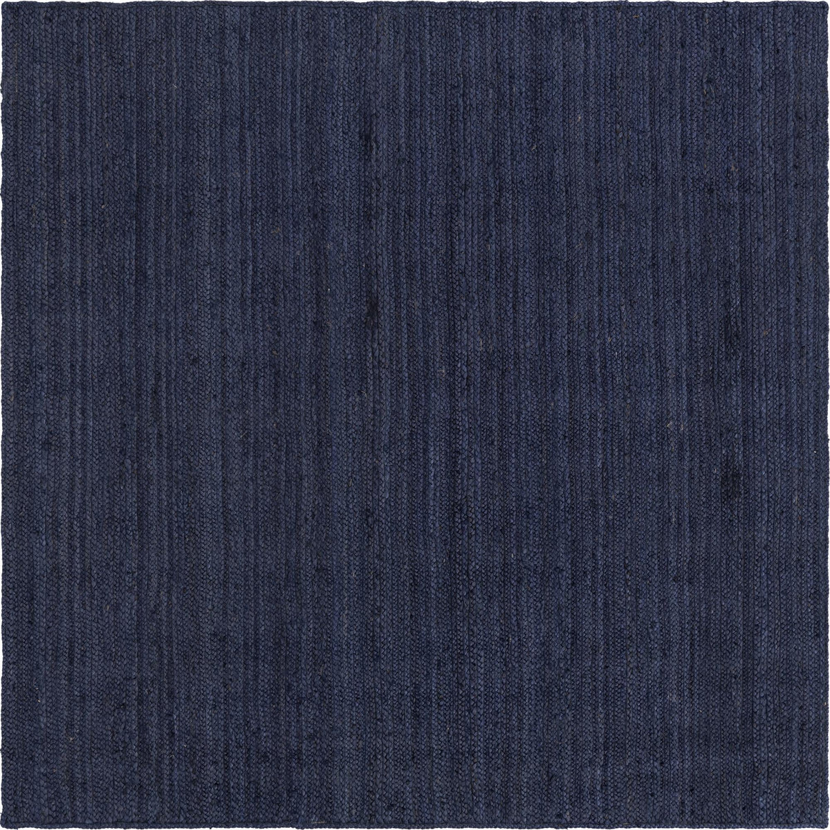 Woven Seaside Jute Collection Area Rug - Savannah (Navy Blue) Square Navy Blue  lifestyle 23
