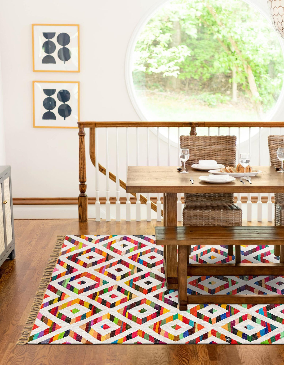 Tulum Trellis Collection Area Rug - Casablanca Rectangle Multi  lifestyle 5
