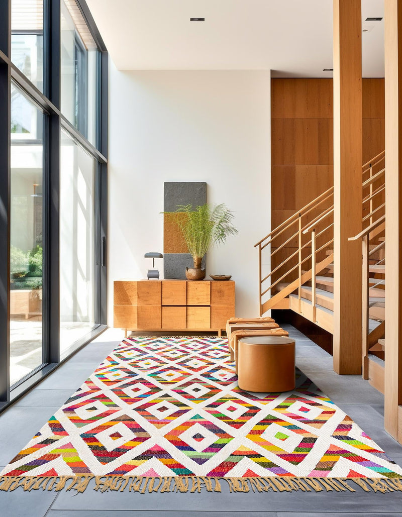 Tulum Trellis Collection Area Rug - Casablanca Rectangle Multi  lifestyle 6