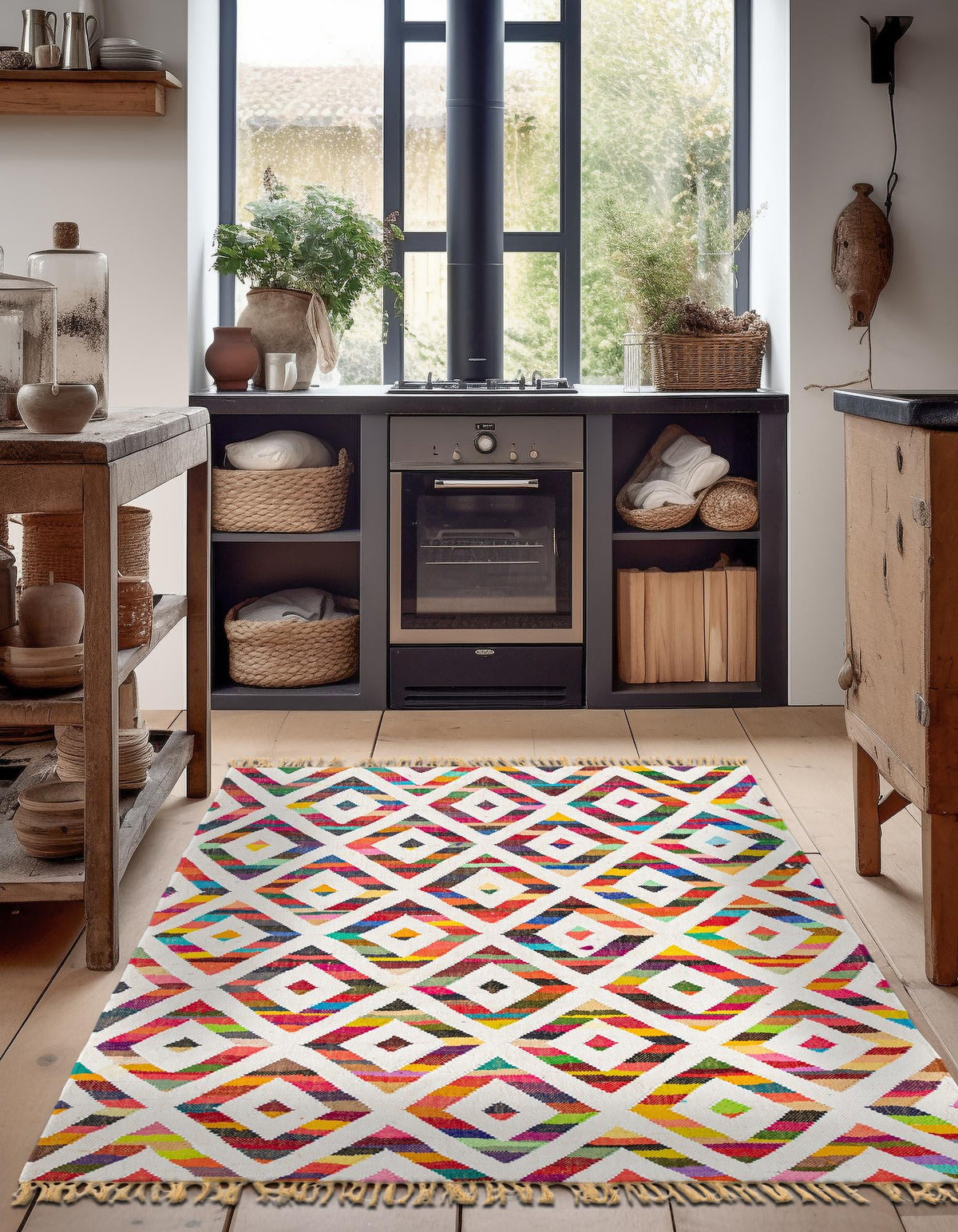 Tulum Trellis Collection Area Rug - Casablanca Rectangle Multi  lifestyle 8