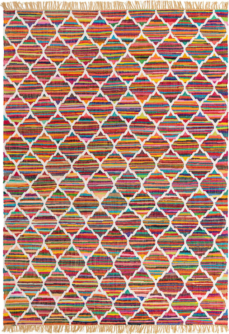 Moroccan Lattice Woven Collection Area Rug - Casablanca Rectangle Multi Main