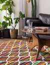 Moroccan Lattice Woven Collection Area Rug - Casablanca Rectangle Multi  lifestyle 4