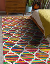Moroccan Lattice Woven Collection Area Rug - Casablanca Rectangle Multi  lifestyle 8