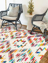 Moroccan Lattice Woven Collection Area Rug - Casablanca Rectangle Multi  lifestyle 3
