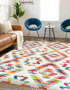 Moroccan Lattice Woven Collection Area Rug - Casablanca Rectangle Multi  lifestyle 4