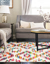 Moroccan Lattice Woven Collection Area Rug - Casablanca Rectangle Multi  lifestyle 5