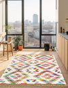Moroccan Lattice Woven Collection Area Rug - Casablanca Rectangle Multi  lifestyle 7