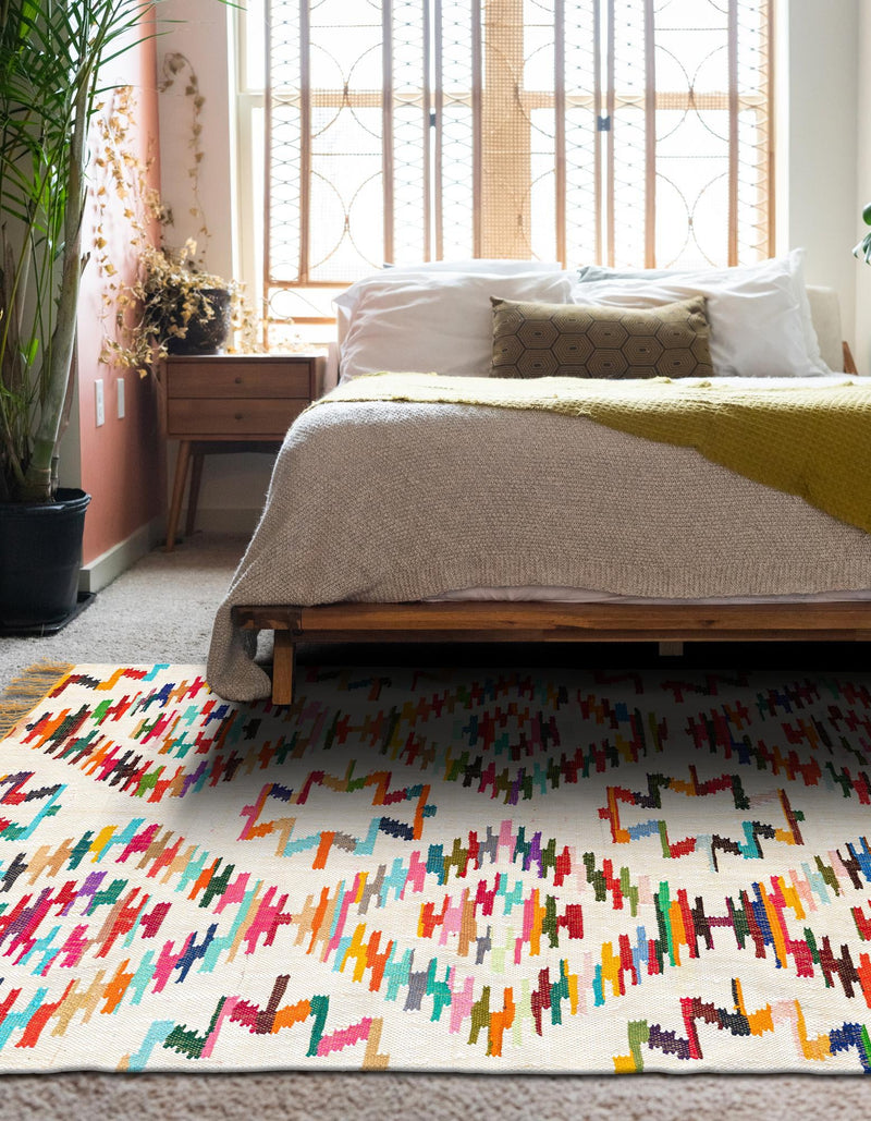Moroccan Lattice Woven Collection Area Rug - Casablanca Rectangle Multi  lifestyle 8