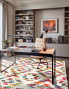 Moroccan Lattice Woven Collection Area Rug - Casablanca Rectangle Multi  lifestyle 10