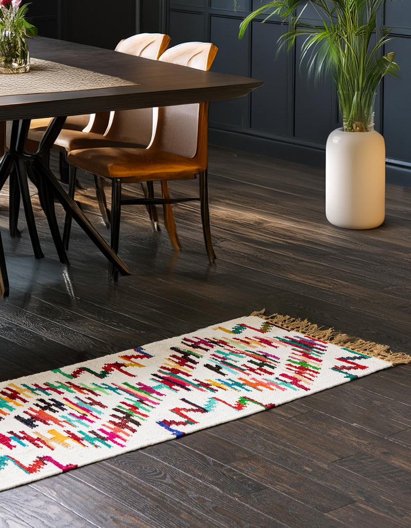 Moroccan Lattice Woven Collection Area Rug - Casablanca Runner Multi  lifestyle 29