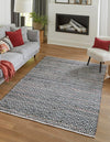 Zigzag Marina Collection Area Rug - HarborStripes Rectangle Black and White  lifestyle 8