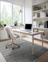 Zigzag Marina Collection Area Rug - HarborStripes Rectangle Black and White  lifestyle 13