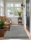 Zigzag Marina Collection Area Rug - HarborStripes Rectangle Black and White  lifestyle 21