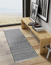 Zigzag Marina Collection Area Rug - HarborStripes Runner Black and White  lifestyle 132