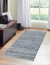 Zigzag Marina Collection Area Rug - HarborStripes Runner Denim  lifestyle 113