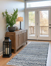 Zigzag Marina Collection Area Rug - HarborStripes Runner Denim  lifestyle 119