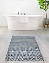 Zigzag Marina Collection Area Rug - HarborStripes Runner Denim  lifestyle 145