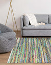 Zigzag Marina Collection Area Rug - HarborStripes Rectangle Green  lifestyle 9