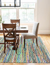Zigzag Marina Collection Area Rug - HarborStripes Rectangle Green  lifestyle 14