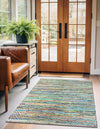 Zigzag Marina Collection Area Rug - HarborStripes Rectangle Green  lifestyle 20