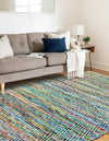 Zigzag Marina Collection Area Rug - HarborStripes Rectangle Green  lifestyle 29