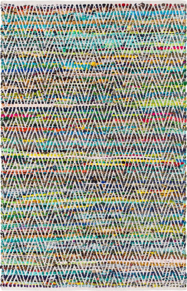 Zigzag Marina Collection Area Rug - HarborStripes Rectangle Green  lifestyle 3