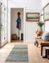 Zigzag Marina Collection Area Rug - HarborStripes Runner Green  lifestyle 71