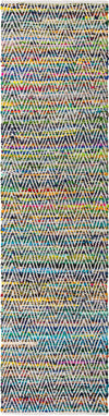 Zigzag Marina Collection Area Rug - HarborStripes Runner Green  lifestyle 58