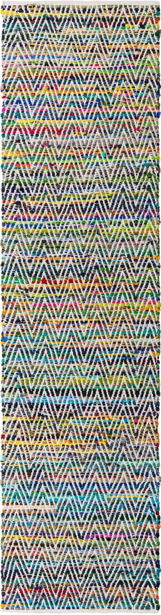 Zigzag Marina Collection Area Rug - HarborStripes Runner Green  lifestyle 58