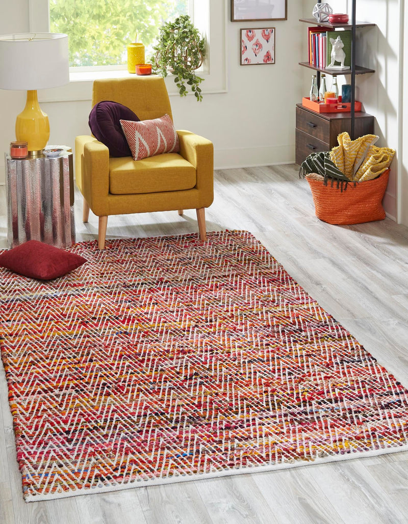 Zigzag Marina Collection Area Rug - HarborStripes Rectangle Multi  lifestyle 4