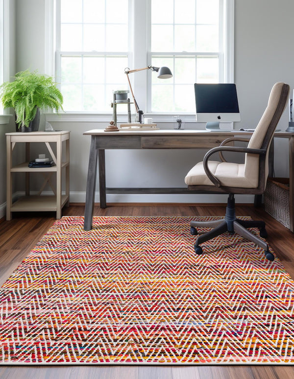 Zigzag Marina Collection Area Rug - HarborStripes Rectangle Multi  lifestyle 12