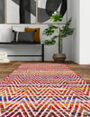 Zigzag Marina Collection Area Rug - HarborStripes Runner Multi  lifestyle 81