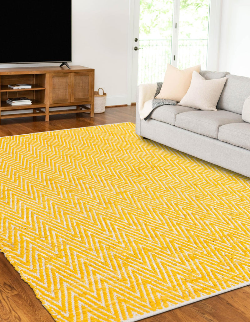 Zigzag Marina Collection Area Rug - HarborStripes Rectangle Yellow  lifestyle 5